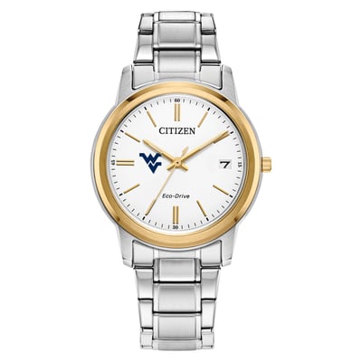 West Virginia Mountaineers Citizen Watch Women's Eco-Drive Two-Tone Steel Watch