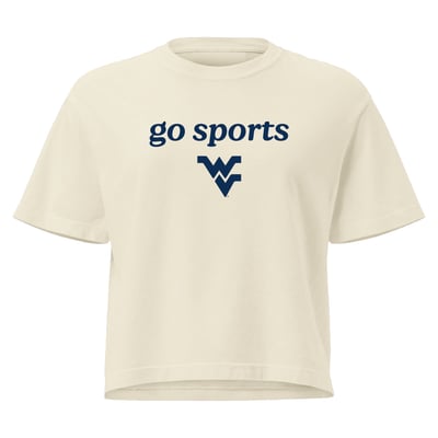 West Virginia Mountaineers Comfort Colors Women's Go Sports Cropped T-Shirt - Cream