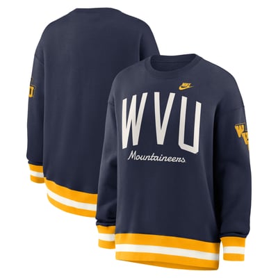  West Virginia Mountaineers Nike Women's Oversized Legacy Arch Phoenix Sweatshirt - Navy