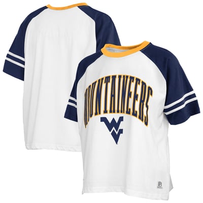  West Virginia Mountaineers Pressbox Women's Sky Colorblock Slub T-Shirt - White