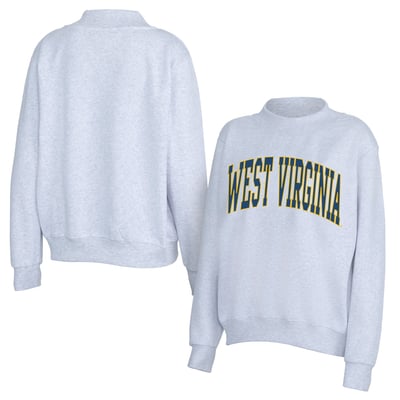 West Virginia Mountaineers ZooZatz Women's Team Arch Mock Neck Sweatshirt - Gray