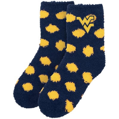 West Virginia Mountaineers ZooZatz Women's Fuzzy Dot Ankle Socks