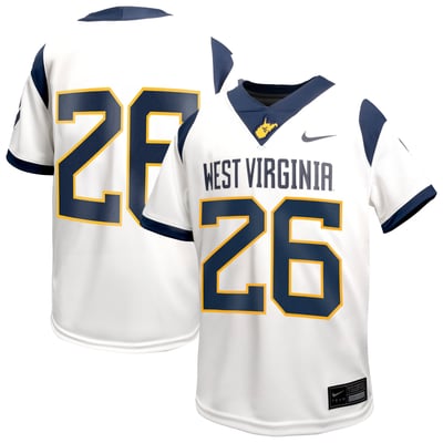 #26 West Virginia Mountaineers Nike Youth Replica Football Jersey - White