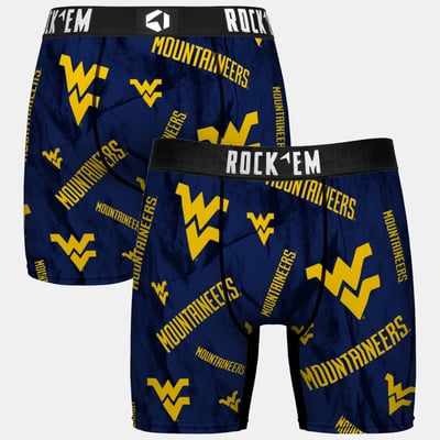  West Virginia Mountaineers Rock Em Youth All Over Logo Boxer Briefs - Navy