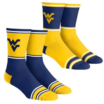  West Virginia Mountaineers Rock Em Youth 2-Pack Color Block Crew Socks Set