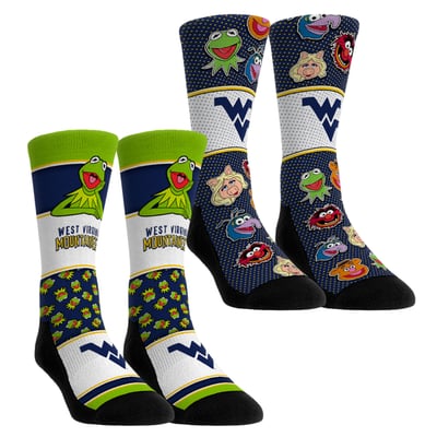  West Virginia Mountaineers Rock Em Youth Muppets 2-Pack Crew Socks Set