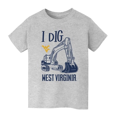 West Virginia Mountaineers Vive La Fete Youth Excavator T-Shirt - Gray