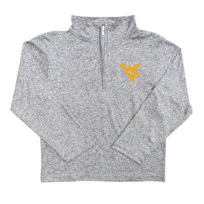  West Virginia Mountaineers Vive La Fete Youth Team Logo Quarter-Zip Sweatshirt - Heather Gray