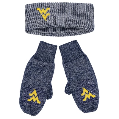 West Virginia Mountaineers ZooZatz Lurex Headband & Mittens Bundle