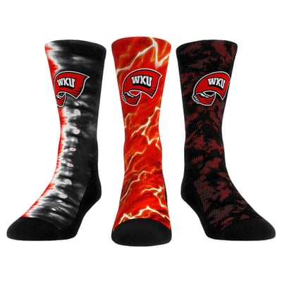 Western Kentucky Hilltoppers Rock Em Unisex Three-Piece Team Tones Crew Socks Set