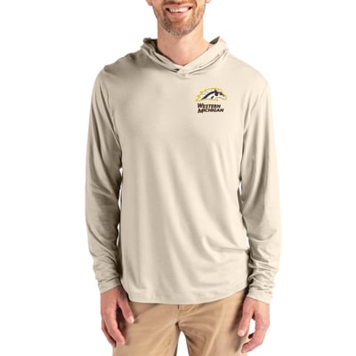  Western Michigan Broncos Cutter & Buck Coastline Recycled Double Peached Hoodie - Cream