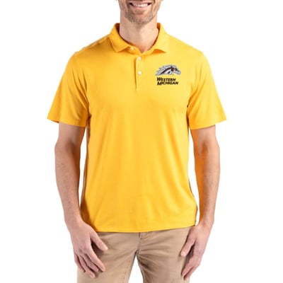  Western Michigan Broncos Cutter & Buck Coastline Recycled Double Peached Polo - Gold