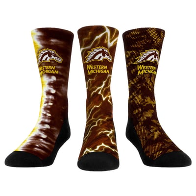 Western Michigan Broncos Rock Em Unisex Three-Piece Team Tones Crew Socks Set