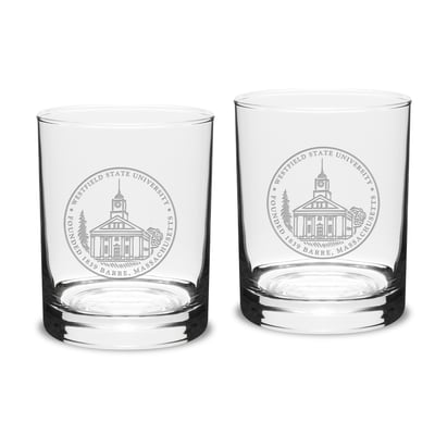 Westfield State Owls 14oz. 2-Piece Classic Double Old-Fashioned Glass Set