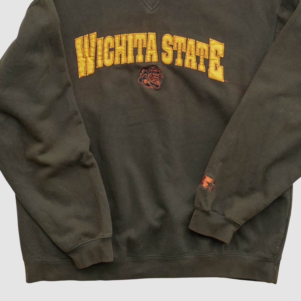 Wichita State Shockers Starter 2000s Pullover Sweatshirt - Brown - M by Fanatics Real Vintage