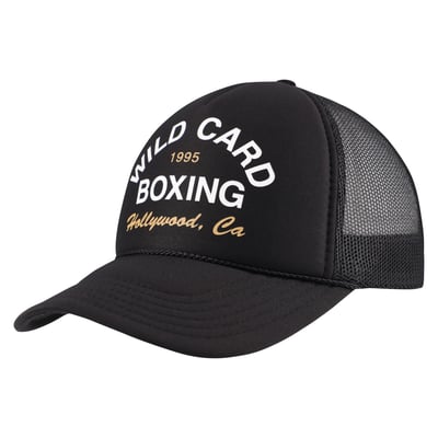  Wild Card Boxing Old School 1995 Logo Trucker Adjustable Hat - Black