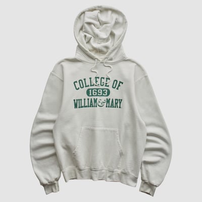 William & Mary Tribe Champion 2000s Hooded Pullover Sweatshirt - White - XXS by Fanatics Real Vintage