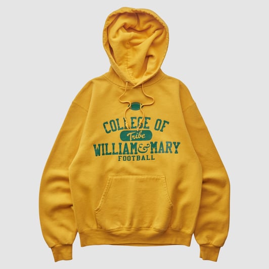 William & Mary Tribe Champion 2000s Hooded Pullover Sweatshirt - Yellow - XS by Fanatics Real Vintage