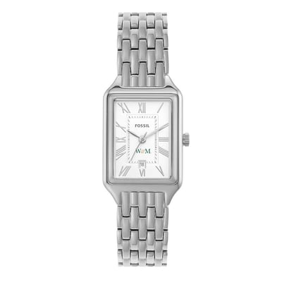 William & Mary Tribe Fossil Women's Raquel Three-Hand Date Stainless Steel Watch