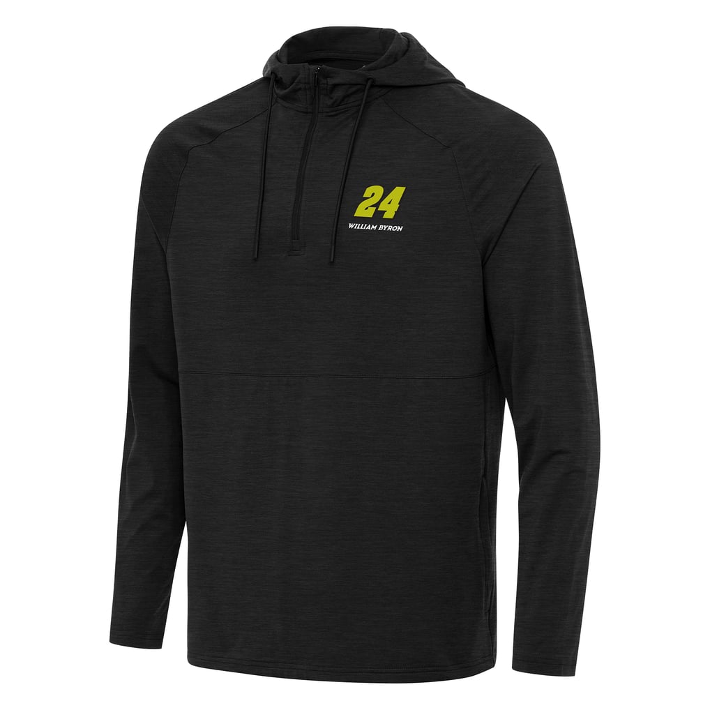 William Byron Antigua Spikes Quarter-Zip Pullover Hoodie - Heather Black