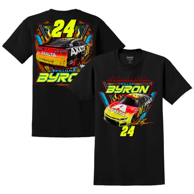 William Byron Classic Ink Axalta Flame Phoenix Car T-Shirt - Black