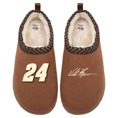 William Byron ISlide Unisex Number & Signature Mission Slippers - Brown