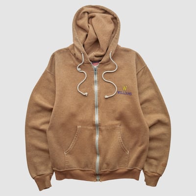 Williams College Ephs Champion 2000s Hooded Full Zip Sweatshirt - Clay - XXS by Fanatics Real Vintage