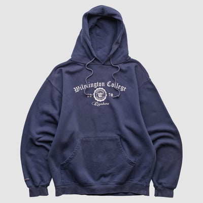 Wilmington College Fightin Quakers Jansport 2000s Hooded Pullover Sweatshirt - Navy - S by Fanatics Real Vintage