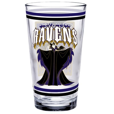Baltimore Ravens WinCraft Disney x NFL Maleficent & Diablo 16oz. Pint Glass