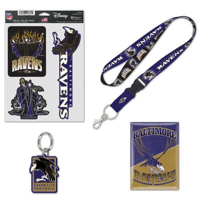 Baltimore Ravens WinCraft Disney x NFL Maleficent & Diablo Fan Pack