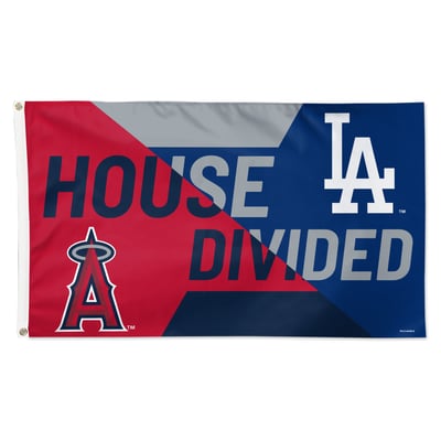 Los Angeles Angels vs Los Angeles Dodgers WinCraft 3' x 5' Single-Sided Deluxe House Divided Flag