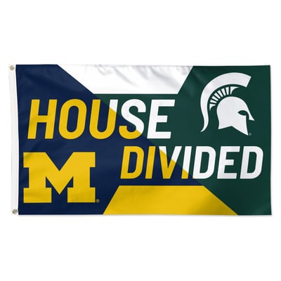 Michigan Wolverines vs Michigan State Spartans WinCraft 3' x 5' Single-Sided Deluxe House Divided Flag