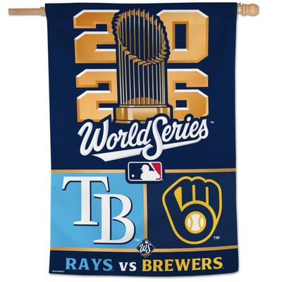 WinCraft Milwaukee Brewers vs. Tampa Bay Rays 2026 World Series Matchup 28" x 40" Single-Sided Vertical Banner