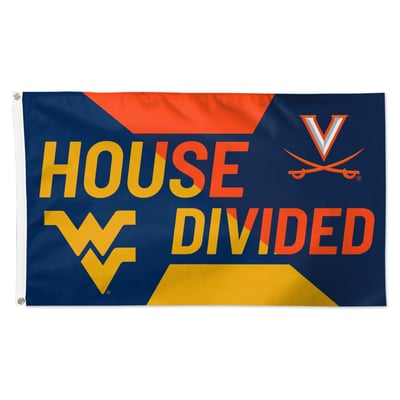 West Virginia Mountaineers vs Virginia Cavaliers WinCraft 3' x 5' Single-Sided Deluxe House Divided Flag