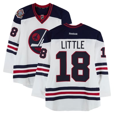 Bryan Little Winnipeg Jets Fanatics Authentic Player-Issued #18 White Reebok Jersey vs. Edmonton Oilers on October 23, 2016 - NHL Heritage Classic