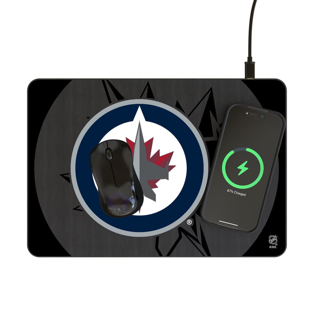 Winnipeg Jets Keyscaper Personalized 15W Fast Wireless Charger and Mouse Pad