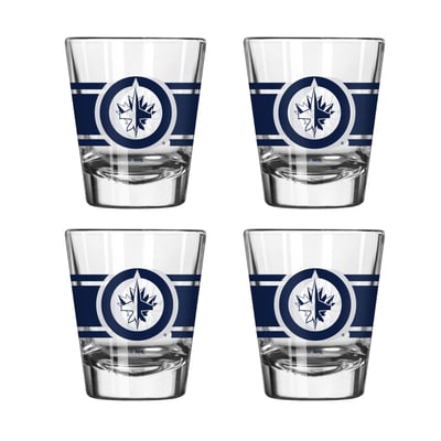 Winnipeg Jets Logo Brands Four-Piece Stripe Shot Glass Set