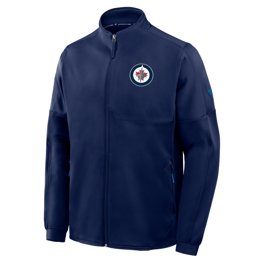 Winnipeg Jets Fanatics Authentic Pro Rink Fleece Full-Zip Jacket - Navy