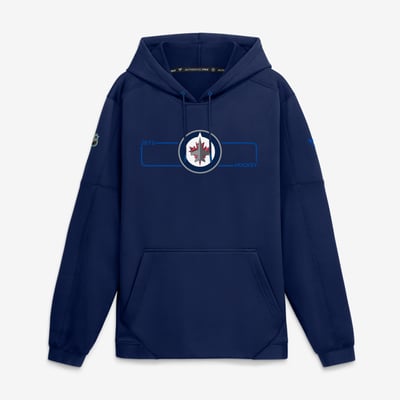 Winnipeg Jets Fanatics Authentic Pro Rink Fleece Pullover Hoodie - Navy