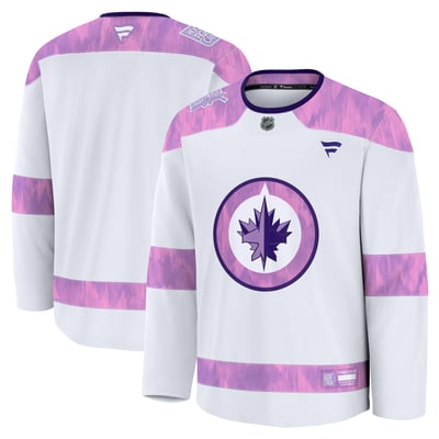  Winnipeg Jets Fanatics Hockey Fights Cancer Practice Jersey - White