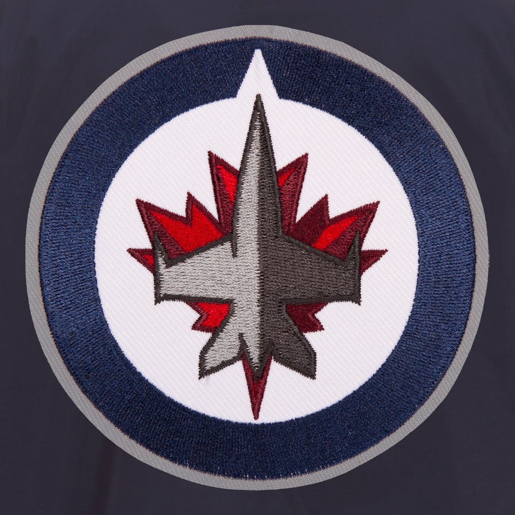 Winnipeg Jets JH Design Lightweight Nylon Bomber Jacket - Navy