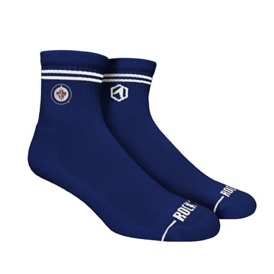  Winnipeg Jets Rock Em Unisex Casual Stripe Quarter-Length Socks - Navy