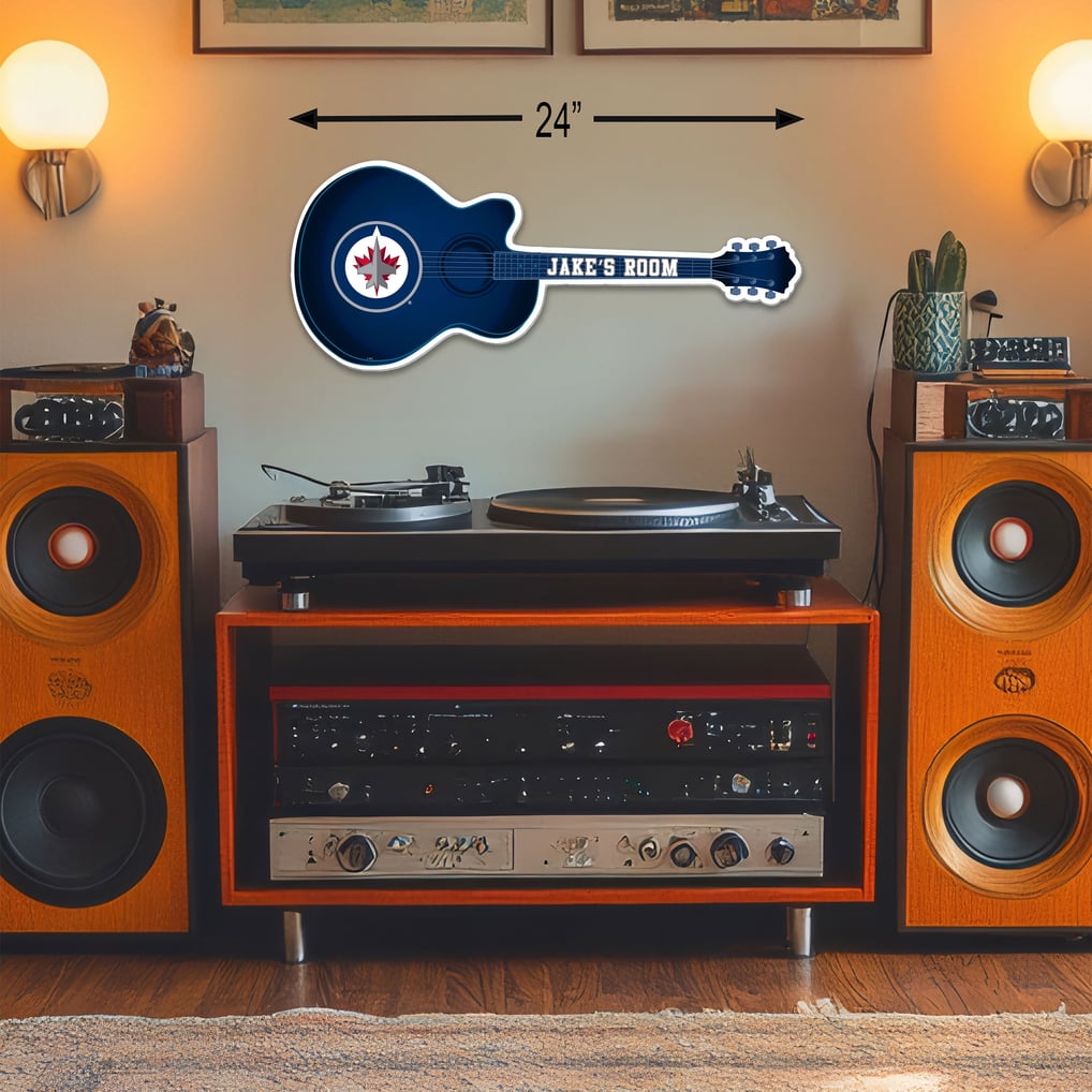 Winnipeg Jets 24" Customizable Guitar Sign