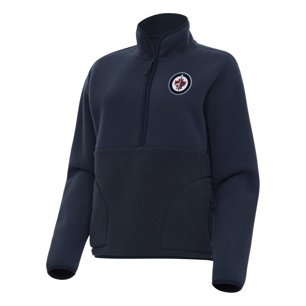 Winnipeg Jets Antigua Women's Figure Half-Zip Pullover Sweatshirt - Navy