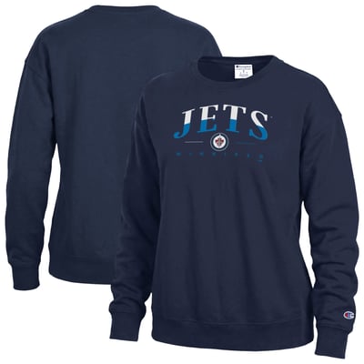 Winnipeg Jets Champion Women's  Split Color Text Sweatshirt - Blue