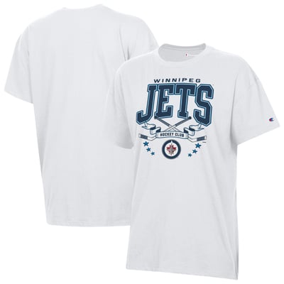 Winnipeg Jets Champion Women's  Crossing Sticks Oversized T-Shirt - White