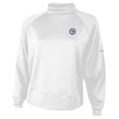  Winnipeg Jets Columbia Women's Par Performance Mock Neck Raglan Dolman Sweatshirt - White