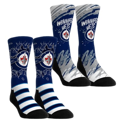  Winnipeg Jets Rock Em Youth Ice Breaker Two-Pack Crew Socks Set - Blue