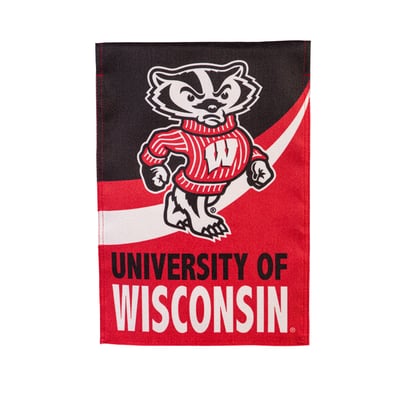  Wisconsin Badgers 12.5" x 28" Color Wave Double-Sided Burlap Garden Flag