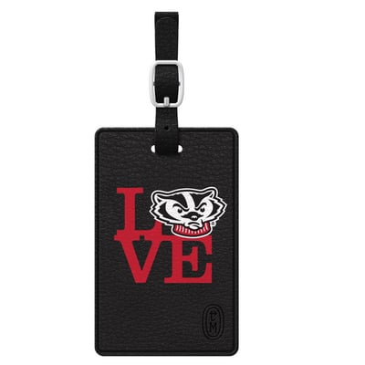 Wisconsin Badgers Love Bag Tag - Black